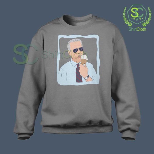 Joe-Biden-Ice-Cream-Gray-Sweatshirt