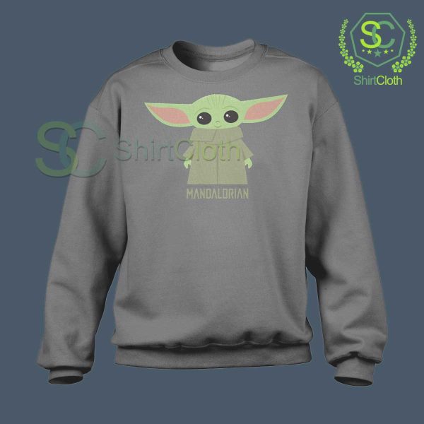 Baby-Yoda-The-Mandalorian-Gray-Sweatshirt