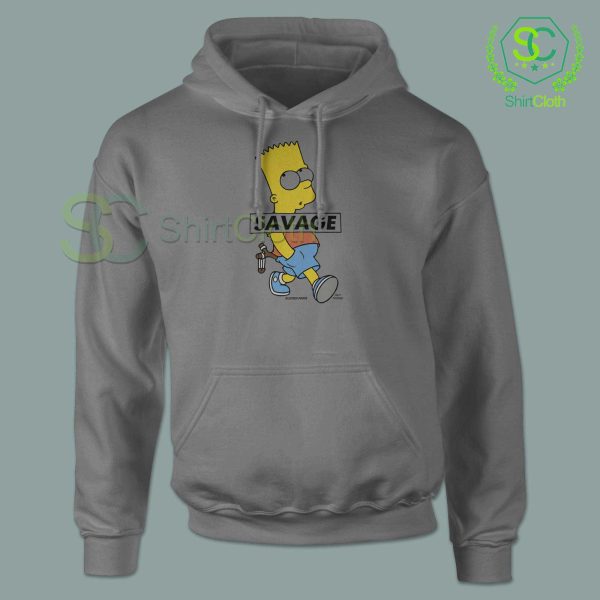 Bart-Simpson-Savage-Gray-Hoodie