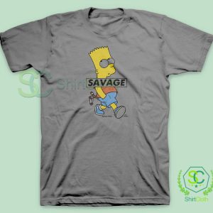 Bart-Simpson-Savage-Gray-T-Shirt