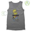 Bart-Simpson-Savage-Gray-Tank-Top