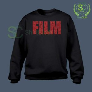 Black and White Movies Typography Black Sweatshirt