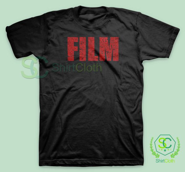 Black and White Movies Typography Black T Shirt