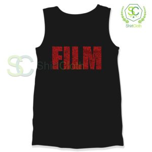 Black and White Movies Typography Black Tank Top