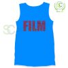 Black and White Movies Typography Blue Tank Top