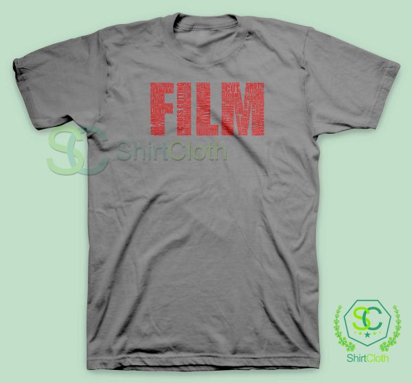 Black and White Movies Typography Grey T Shirt