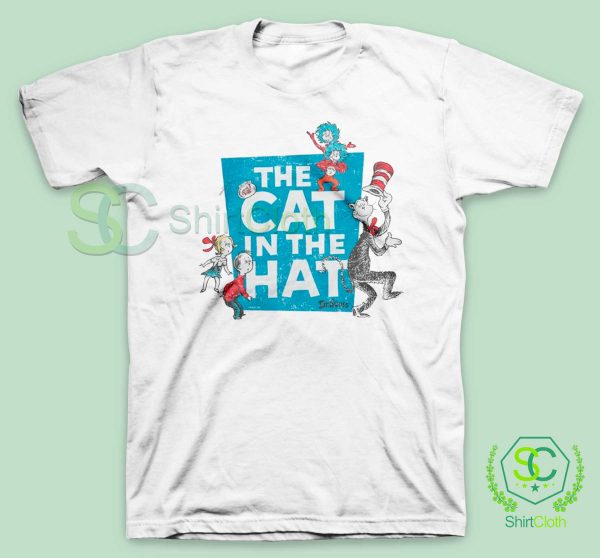 The Cat in the Hat Logo White T Shirt