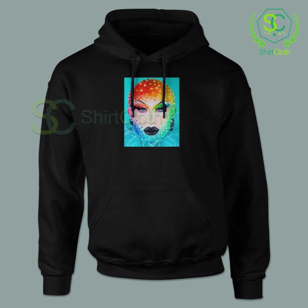 Beauty Blu Hydrangea Black Hoodie