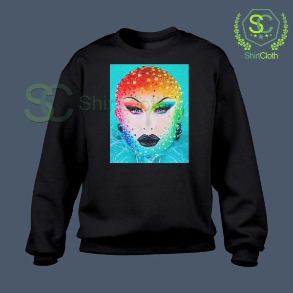 Beauty Blu Hydrangea Black Sweatshirt