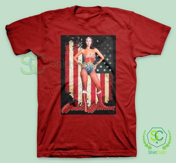Lynda Carter Wonder Women Red T Shirt