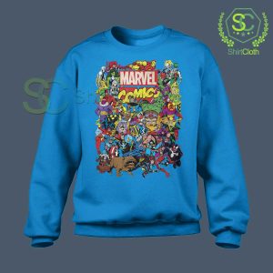 Marvel Comics Heroes Group Blue Sweatshirt