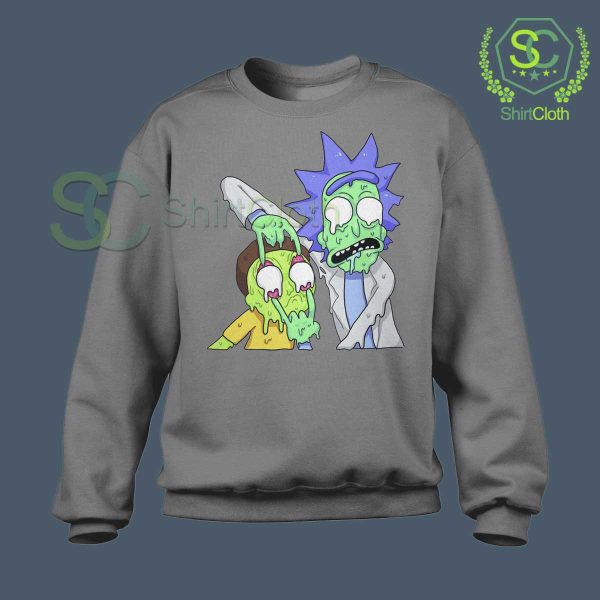 Rick and Morty Zombie Gray Sweatshirt
