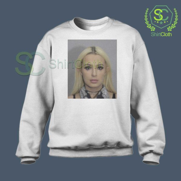 Tana Mongeau Coachella Mugshot White Sweatshirt