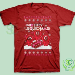 Merry-Squidmas-Squid-Game-Red-T-Shirt