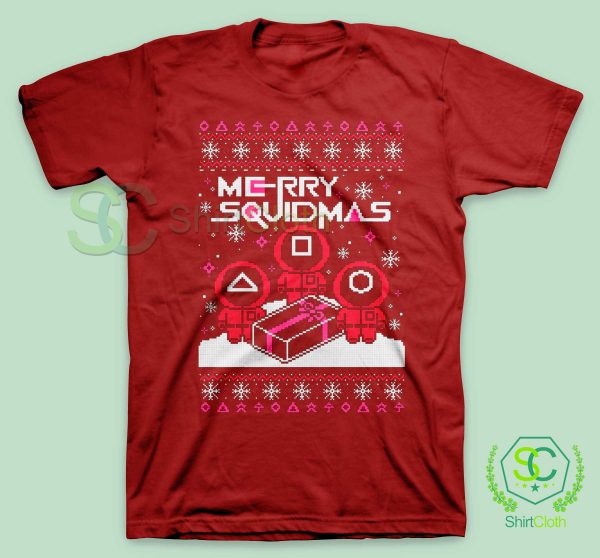 Merry-Squidmas-Squid-Game-Red-T-Shirt