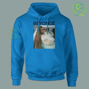 Beyonce-Style-In-Car-Blue-Hoodie