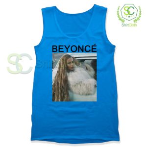 Beyonce-Style-In-Car-Blue-Tank-Top