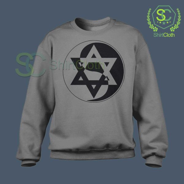 Yin-Yang-Star-of-David-Gray-Sweatshirt