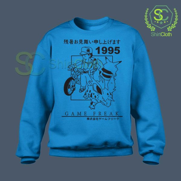 Vintage-Pokemon-1995-Game-Freak-Blue-Sweatshirt