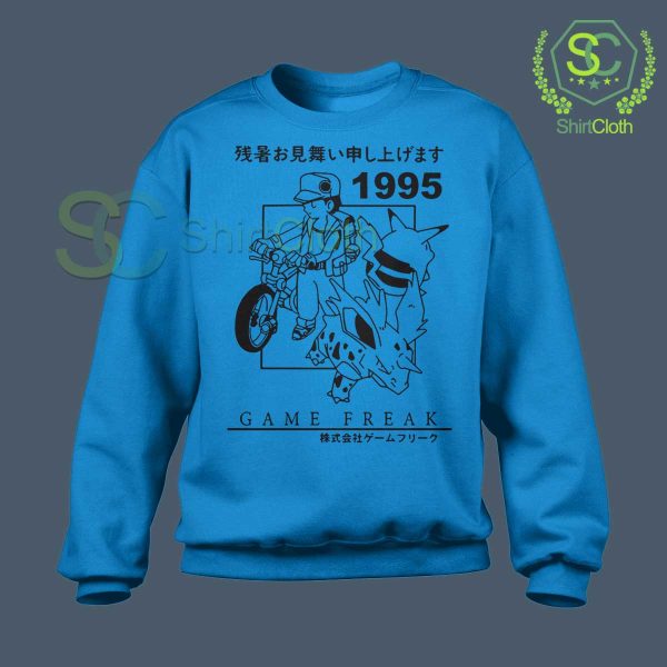 Vintage-Pokemon-1995-Game-Freak-Blue-Sweatshirt