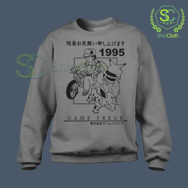 Vintage-Pokemon-1995-Game-Freak-Grey-Sweatshirt