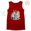 Bluey-Family-Dogs-Cartoon-Vintage-Red-Tank-Top