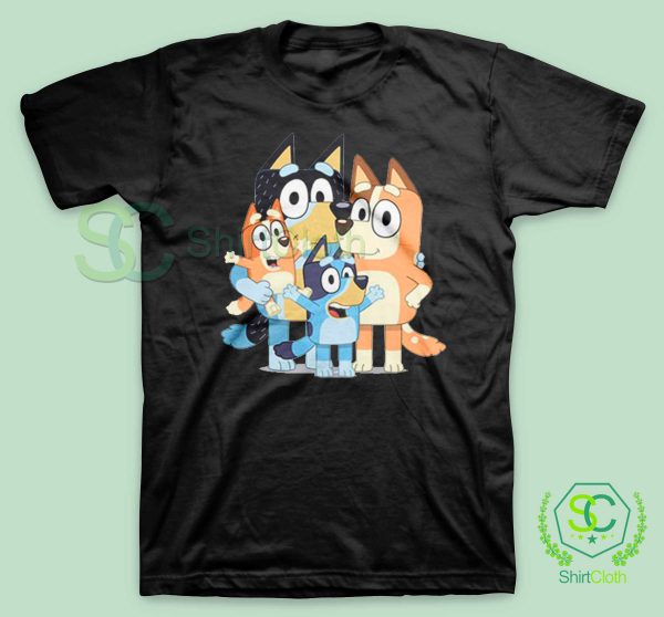 Bluey-Family-Dogs-Cartoon-Vintage-T-Shirt