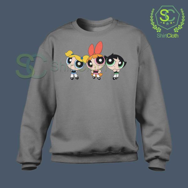 The-Powerpuff-Girls-Cartoon-Grey-Sweatshirt