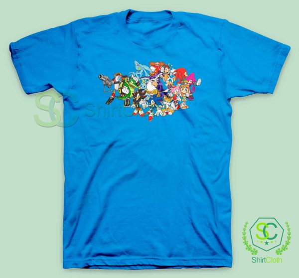 Sonic-The-Hedgehog-Characters-Blue-T-Shirt