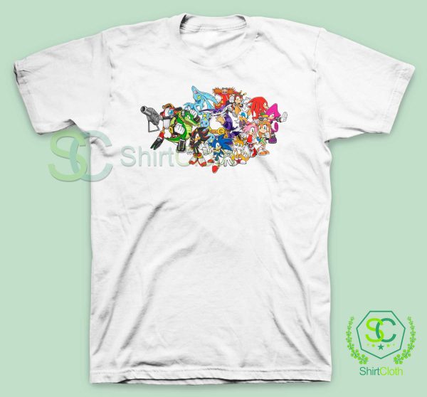 Sonic-The-Hedgehog-Characters-White-T-Shirt