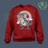 Unicorn-Riding-Dinosaur-T-Rex-Red-Sweatshirt