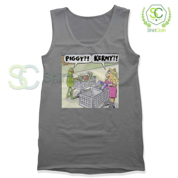 Piggy-and-Kermiy-Grey-Tank-Top